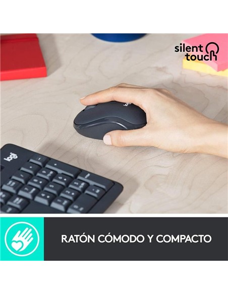 TECLADO + RATON LOGITECH MK295 WIRELESS SILENT GRA