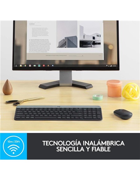 TECLADO + RATON LOGITECH MK470 SLIM WIRELESS SILEN