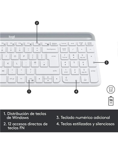 TECLADO + RATON LOGITECH MK470 SLIM WIRELESS SILEN