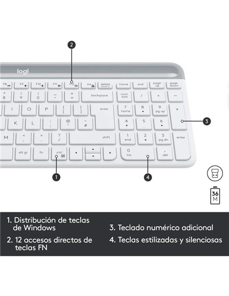 TECLADO + RATON LOGITECH MK470 SLIM WIRELESS SILEN