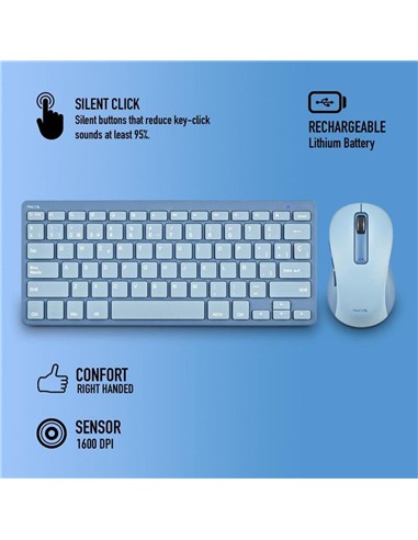 TECLADO + RATON NGS FANTASY KIT WIRELESS BLUE