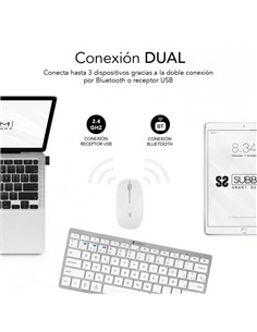 TECLADO + RATON SUBBLIM MULTIDISPOSITVO WIRELESS W 2