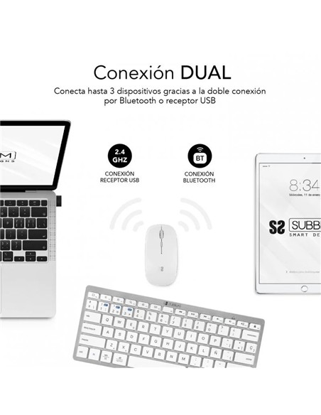 TECLADO + RATON SUBBLIM MULTIDISPOSITVO WIRELESS W