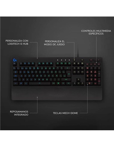 TECLADO GAMING LOGITECH G213 USB RGB BLACK
