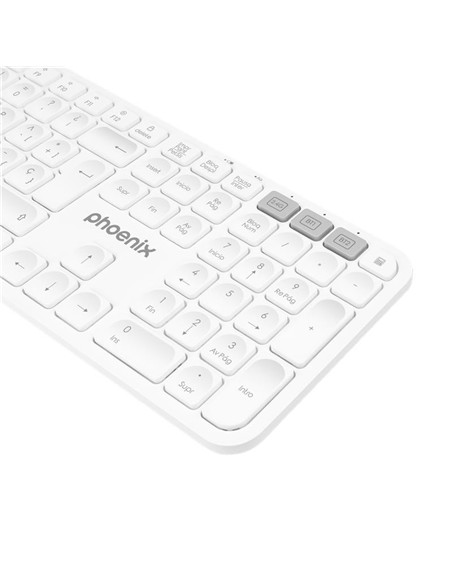 TECLADO PHOENIX K300 MULTIDISPOSITIVO WIRELESS WHI