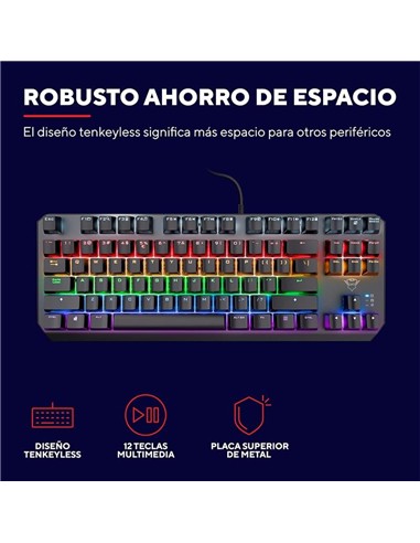 TECLADO TRUST GAMING GXT 834 CALLAZ MECANICO TKL U