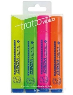 ROTULADOR FLUORESCENTE 4 COLORES TRATTO VIDEO