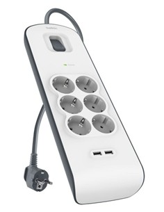 REGLETA BELKIN PROTECCION SOBRETENSIONES 6+2 TOMAS
