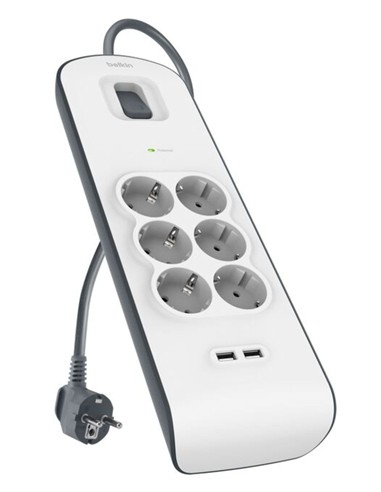REGLETA BELKIN PROTECCION SOBRETENSIONES 6+2 TOMAS