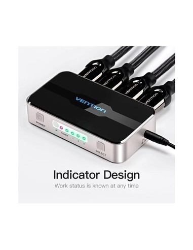 DUPLICADOR VENTION 4XHDMI HEMBRA - HDMI MACHO SILV