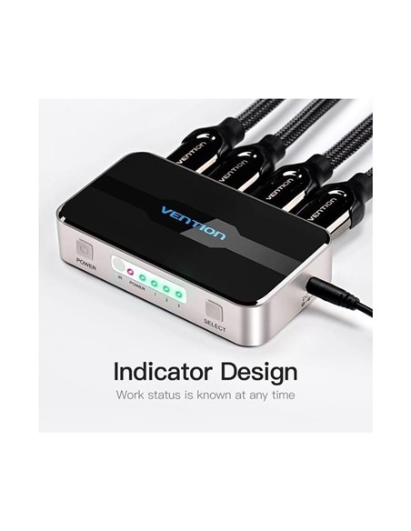 DUPLICADOR VENTION 4XHDMI HEMBRA - HDMI MACHO SILV