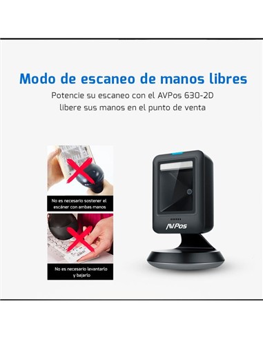LECTOR AVPOS CODIGOS 1D + 2D + QR 630 SOBREMESA US