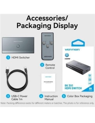 SWITCH CONMUTADOR VENTION HDMI 2.1 8K HDMI/H - 3XH