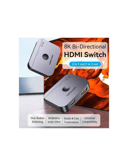 SWITCH/SPLITTER VENTION HDMI 2.1/H - X2HDMI/H USB-