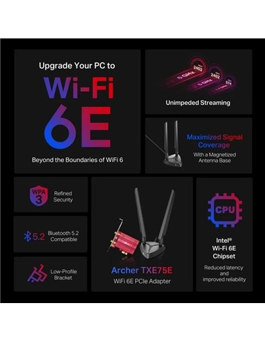 WIRELESS ADAPTADOR PCIE TP-LINK ARCHER TXE75E WIFI