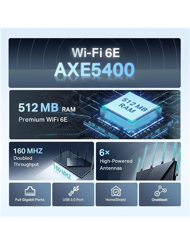 WIRELESS N ROUTER TP-LINK ARCHER AXE75 WIFI 6E AX5