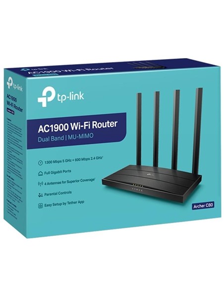 WIRELESS N ROUTER TP-LINK ARCHER C80 DUAL BAND AC1