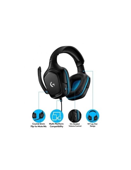 AURICULARES + MICROFONO LOGITECH GAMING G432 USB