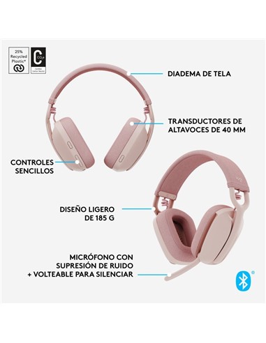 AURICULARES + MICROFONO LOGITECH ZONE VIBE 100 BLU
