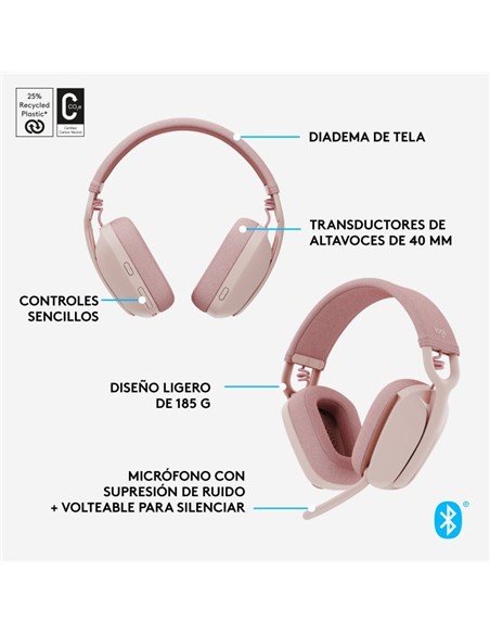 AURICULARES + MICROFONO LOGITECH ZONE VIBE 100 BLU