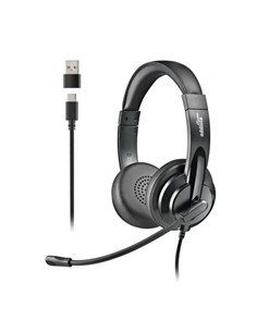 AURICULARES + MICROFONO NGS VOX605USBC USB-A/C BLA