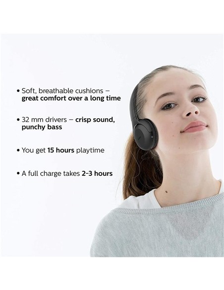 AURICULARES + MICROFONO PHILIPS TAUH202 BLUETOOTH