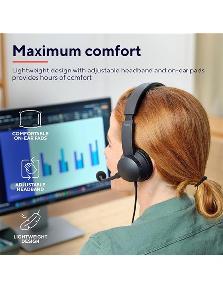 AURICULARES + MICROFONO TRUST AYDA HEADSET PC AUX