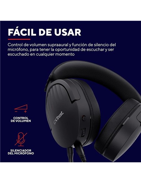 AURICULARES + MICROFONO TRUST GAMING GXT 489 FAYZO