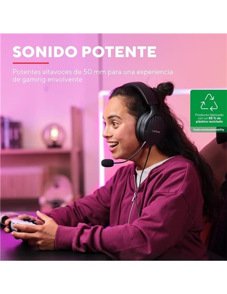 AURICULARES + MICROFONO TRUST GAMING GXT 489 FAYZO