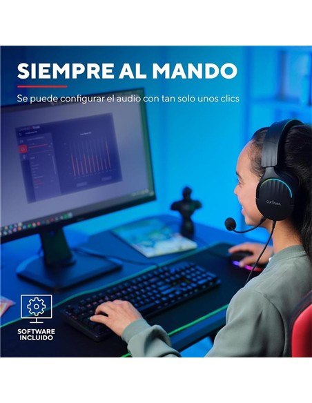 AURICULARES + MICROFONO TRUST GAMING RGB GXT 490 F
