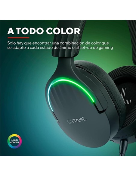 AURICULARES + MICROFONO TRUST GAMING RGB GXT 490 F