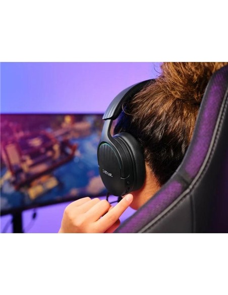 AURICULARES + MICROFONO TRUST GAMING RGB GXT 491 F