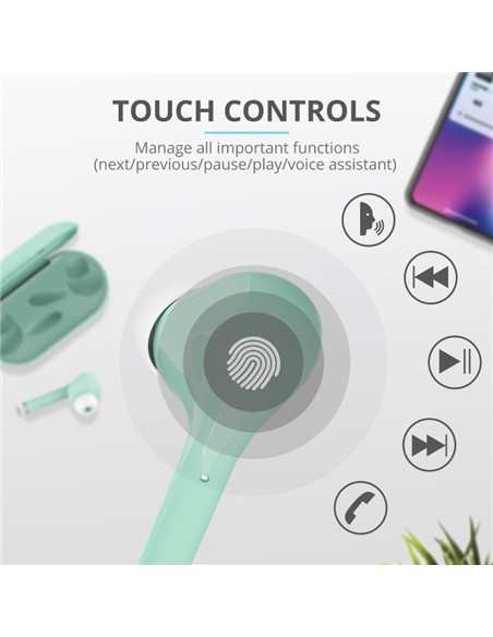 AURICULARES TRUST NIKA TOUCH EARPHONES BLUETOOTH W
