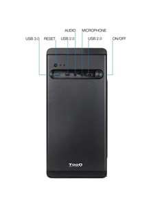 CAJA ORDENADOR TOOQ M-ATX USB 3.0 BLACK ( SIN FUEN 2