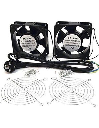 VENTILADOR DOBLE 12 CM POWERGREEN ARMARIO RACK