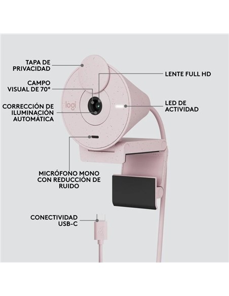 WEBCAM LOGITECH BRIO 300 FHD USB-C ROSE