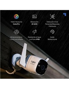 CAMARA IP TP-LINK TAPO C325WB WIRELESS QHD 2K 4MP 2
