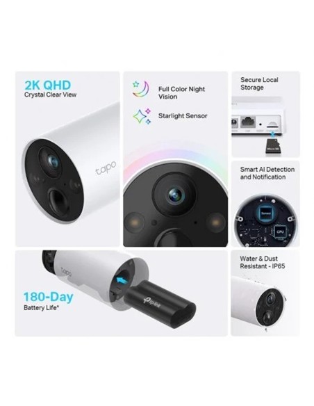 CAMARA IP TP-LINK TAPO C420S2 WIRELESS 2K QHD IP65