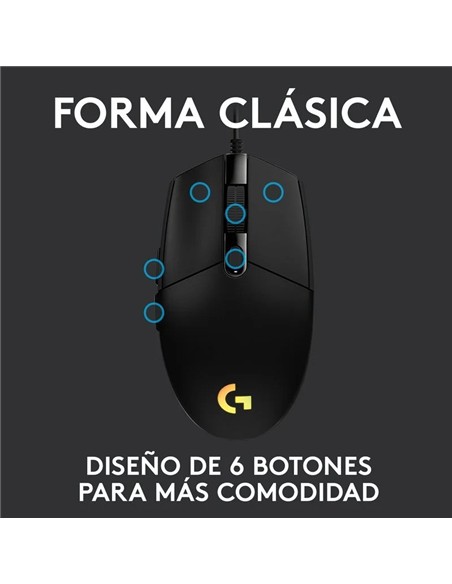 RATON LOGITECH G102 LIGHTSYNC RGB USB BLACK