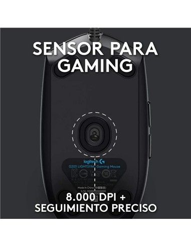 RATON LOGITECH G203 LIGHTSYNC RGB USB BLACK