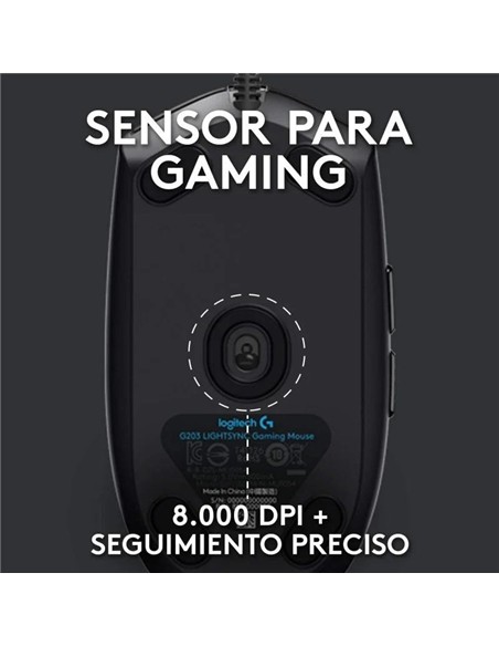 RATON LOGITECH G203 LIGHTSYNC RGB USB BLACK