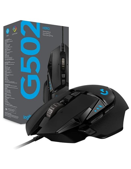 RATON LOGITECH G502 HERO OPTICO USB GAMING BLACK