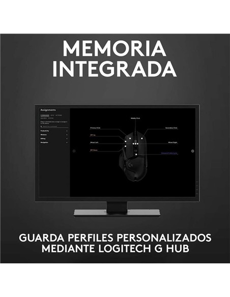 RATON LOGITECH G502 HERO OPTICO USB GAMING BLACK