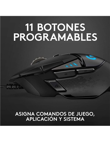 RATON LOGITECH G502 HERO OPTICO USB GAMING BLACK