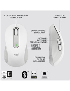 RATON LOGITECH SIGNATURE M650 L WIRELESS WHITE 2