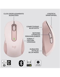 RATON LOGITECH SIGNATURE M650 M WIRELESS ROSE 2