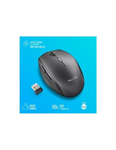 RATON NGS BEE BLACK ERGONOMICO WIRELESS SILENT BLA
