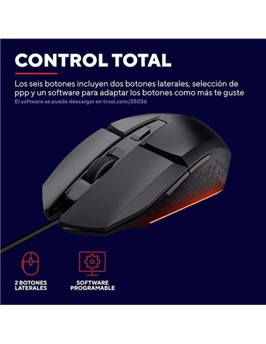 RATON TRUST GAMING GXT 109 FELOX RGB USB 6400DPI 6