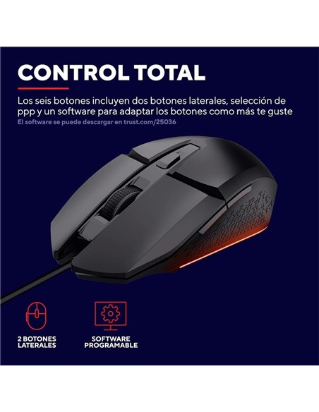 RATON TRUST GAMING GXT 109 FELOX RGB USB 6400DPI 6
