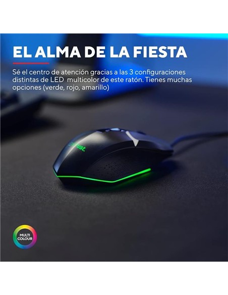 RATON TRUST GAMING GXT 109 FELOX RGB USB 6400DPI 6